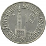 Wolne Miasto Gdańsk, 10 guldenów 1935, Berlin, BARDZO RZADKIE
