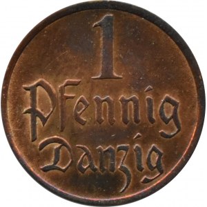 Wolne Miasto Gdańsk, 1 pfennig 1937, Berlin, piękne!