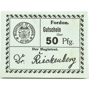 Bydgoszcz/Fordon, Gutschein 50 pfennig 1918, nowodruk, odmiana 2.