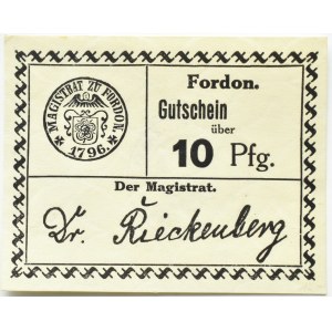 Bydgoszcz/Fordon, Gutschein 10 pfennig 1918, nowodruk, odmiana druga, UNC