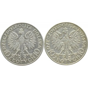 Polska, II RP, Głowa Kobiety, lot 10 złotych 1932, bez znaku mennicy, Londyn