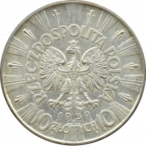 Polska, II RP, Józef Piłsudski, 10 złotych 1939, Warszawa