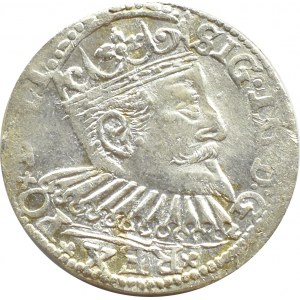 Zygmunt III Waza, trojak 1600, Ryga, dwukrotnie nabite 0 w dacie