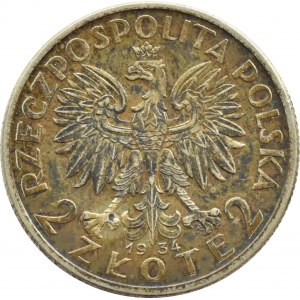 Polska, II RP, Głowa Kobiety 2 złote 1934, Warszawa