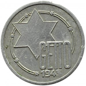 Getto Łódź, 10 marek 1943, aluminium, odm. 11/2, rzadka