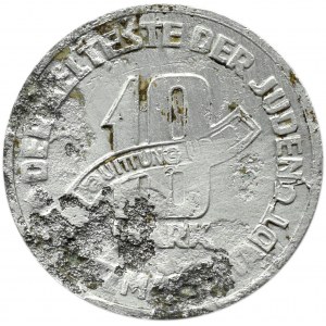 Getto Łódź, 10 marek 1943, aluminium, odm. 12/5, bardzo rzadka