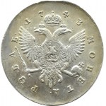 Rosja, Elżbieta, 1 rubel 1743 SPB, Petersburg, bardzo ładny!
