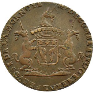 Francja, Owernia, G. M. de Combes, żeton szlachecki z 1693 roku, miedź
