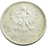 Polska, II RP, Sztandar 5 złotych 1930, Warszawa, STEMPEL GŁĘBOKI, RZADKOŚĆ