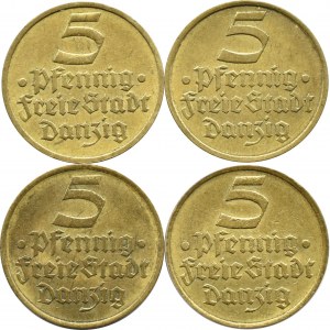 Wolne Miasto Gdańsk, lot 5 pfennig 1932 Flądra, Berlin