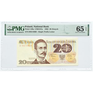 Polska, PRL, R. Traugutt, 20 złotych 1982, seria D, PMG 65 EPQ