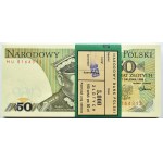 Polska, PRL, paczka bankowa 50 złotych 1988, seria HU, UNC
