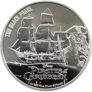 Niue, 2 dolary 2021, Piraci z Karaibów, Czarna Perła, Auckland, UNC