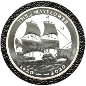 Wyspy Dziewicze, Elżbieta II, 1 dolar 2020, The Mayflower, UNC