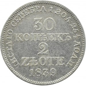 Mikołaj I, 30 kopiejek/2 złote 1839 MW, Warszawa