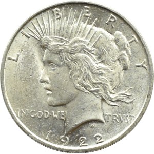 USA, Peace, 1 dolar 1922, Filadelfia, UNC