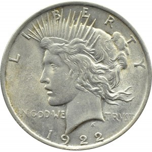 USA, Peace, 1 dolar 1922, Filadelfia, piękne!