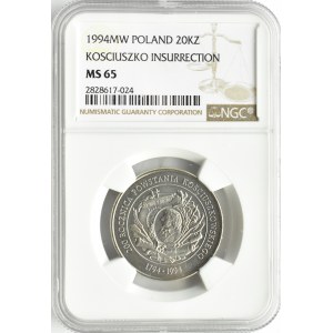 Polska, III RP, Powstanie Kościuszkowskie, 20000 złotych 1994, Warszawa, MS65