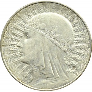 Polska, II RP, Głowa Kobiety, 10 złotych 1932, bez znaku mennicy, Londyn