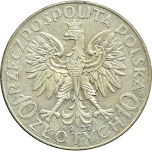 Polska, II RP, Głowa Kobiety, 10 złotych 1932, bez znaku mennicy, Londyn