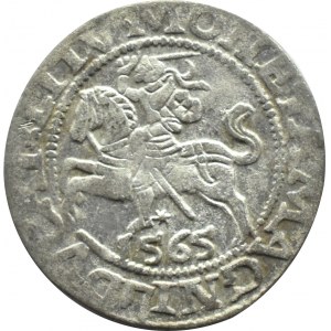 Zygmunt II August, półgrosz 1565 TOPÓR, Wilno, LITV/L, ściśnięte cyfry daty
