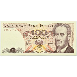 Polska, PRL, L.Waryński, 100 złotych 1976, seria DM, Warszawa, UNC