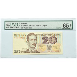 Polska, PRL, R. Traugutt, 20 złotych 1982, seria AU, PMG 65 EPQ