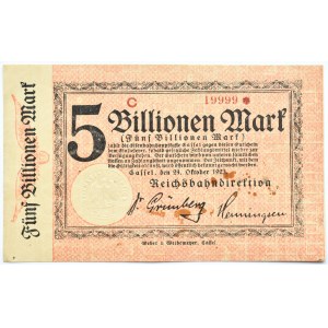 Niemcy, Reichsbahndirektion, Kassel, 5 bilionów marek 1923, seria C