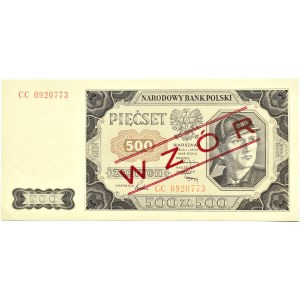 Polska, RP, 500 złotych 1948, seria CC, WZÓR, UNC