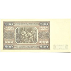 Polska, RP, 500 złotych 1948, seria CC, WZÓR, UNC