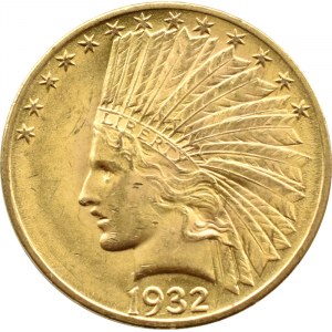 USA, Indianin, 10 dolarów 1932, Filadelfia, UNC/UNC-
