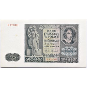 Polska, Generalna Gubernia, 50 złotych 1941, seria B, Kraków, UNC/UNC-