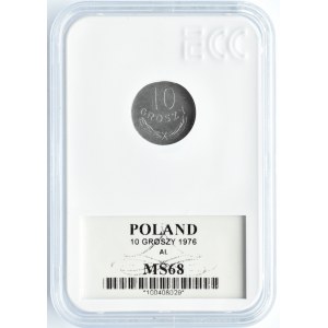 Polska, PRL, 10 groszy 1976, Warszawa, GCN MS68