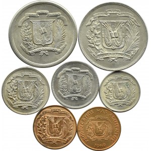 Dominikana, lot siedmiu monet 1967-1979, UNC