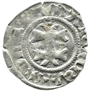 Węgry, Maria Andegaweńska (1382-1395), denar ok. 1383-1385, PIĘKNY!