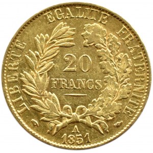 Francja, Republika, Ceres, 20 franków 1851, Paryż