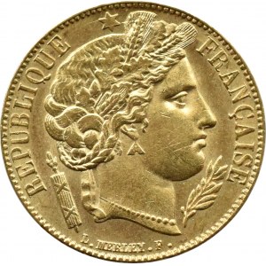 Francja, Republika, Ceres, 20 franków 1851 A, Paryż, PIĘKNE!