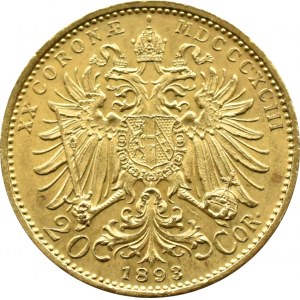 Austro-Węgry, Franciszek Józef I, 20 koron 1893, Wiedeń