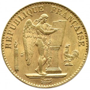 Francja, Republika, 20 franków 1874 A, Paryż, Geniusz