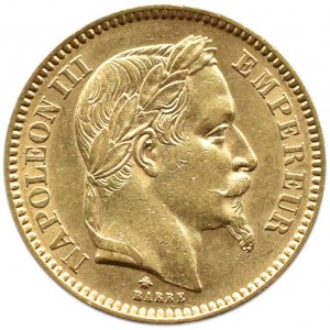 Francja, Napoleon III, 20 franków 1865 A, Paryż