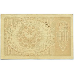 Polska, II RP, 1000 marek 1919, seria AA, Warszawa, sześciocyfrowa numeracja