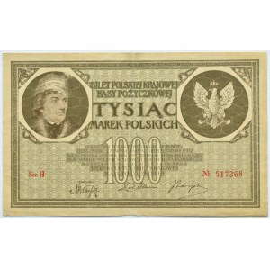 Polska, II RP, 1000 marek 1919, seria H, Warszawa