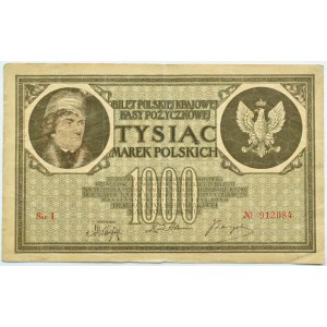 Polska, II RP, 1000 marek 1919, seria I, Warszawa