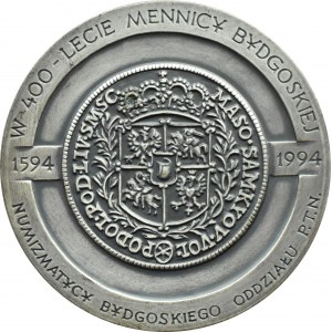Polska, Medal 400-lecie Mennicy Bydgoskiej 1594-1994 - Jan III Sobieski