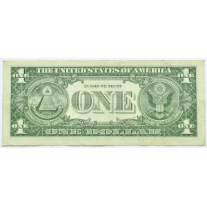 USA, 1 dolar 1957, seria z gwiazdką, niebieska pieczęć
