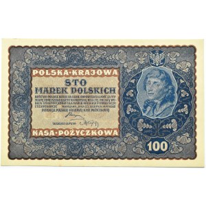 Polska, II RP, 100 marek 1919, Warszawa, IE seria S, UNC