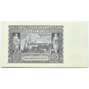 Polska, Generalna Gubernia, 20 złotych 1940, Kraków, seria G, UNC