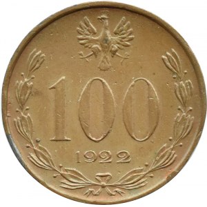 Polska, II RP, 100 marek 1922, stara kopia