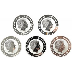 Australia, Koala, lot 1 dolar 2013-2017 P, Perth, UNC