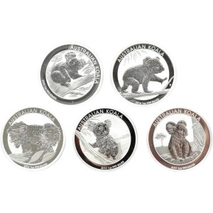 Australia, Koala, lot 1 dolar 2013-2017 P, Perth, UNC